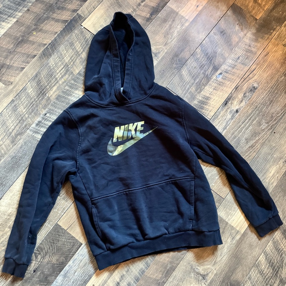 Nike Black Hoodie with Camo Logo Swoosh